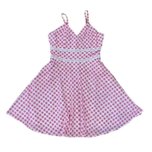 NWT Francesca's Collections Jun & Ivy Pink & White Eyelet Daisy Skater Dress - Picture 1 of 14